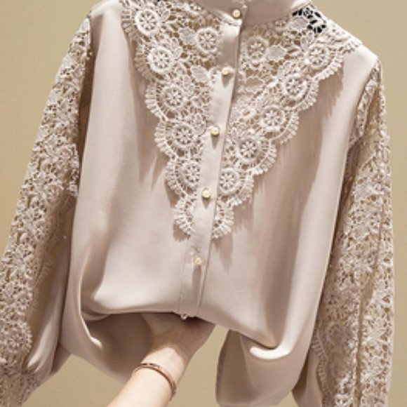 Stand collar long sleeve shirt small fragrant fore